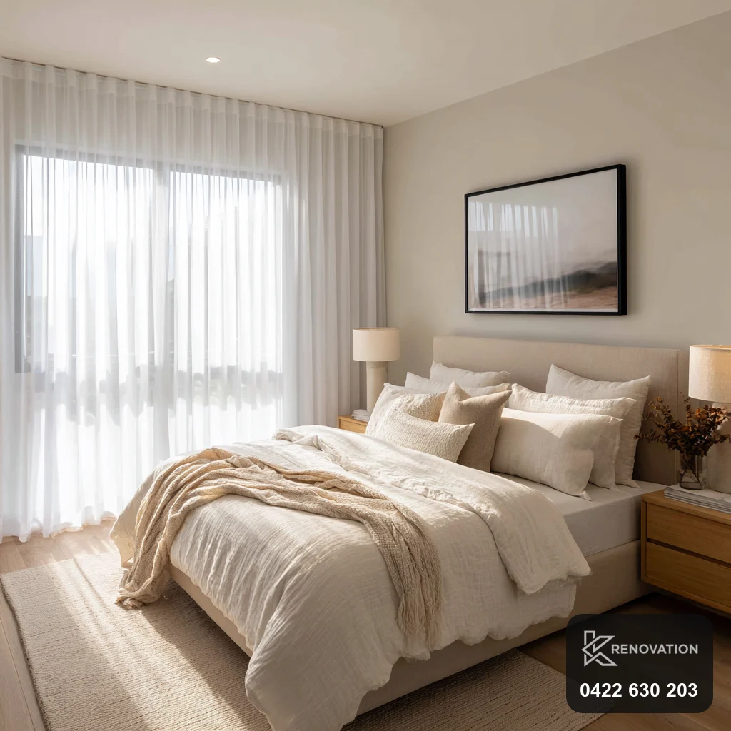 Master bedroom retreat in a Hoppers Crossing home by KRenovation