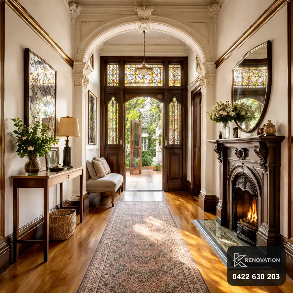Grand entry hallway from a Point Cook renovation by KRenovation