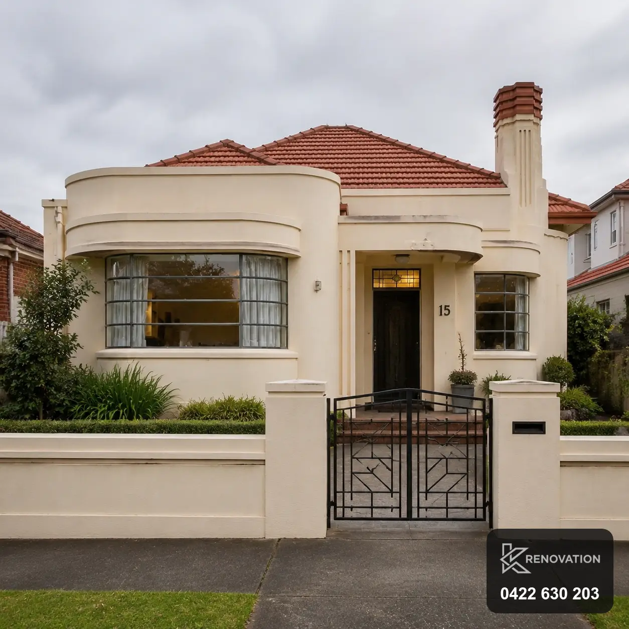 Restored heritage Edwardian home exterior in Williamstown by KRenovation