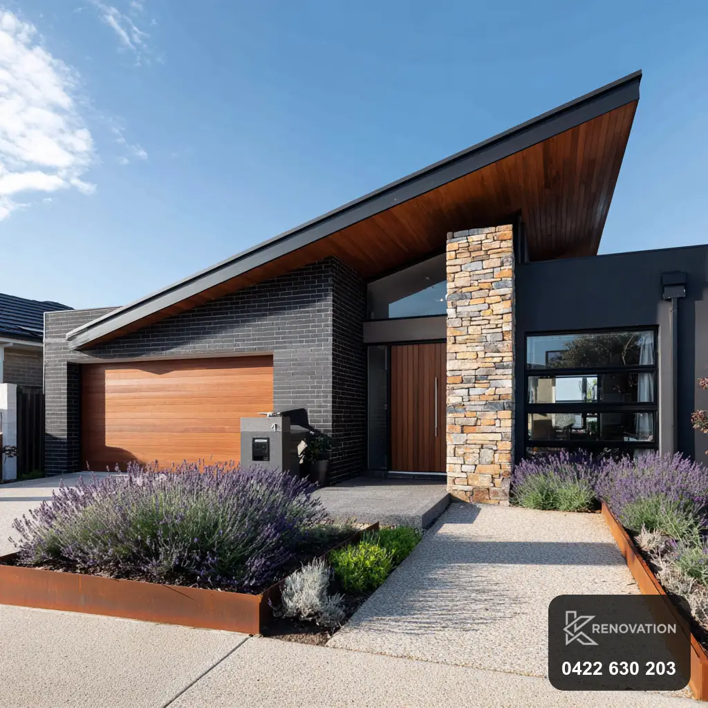 Renovated modern home exterior near Footscray by KRenovation