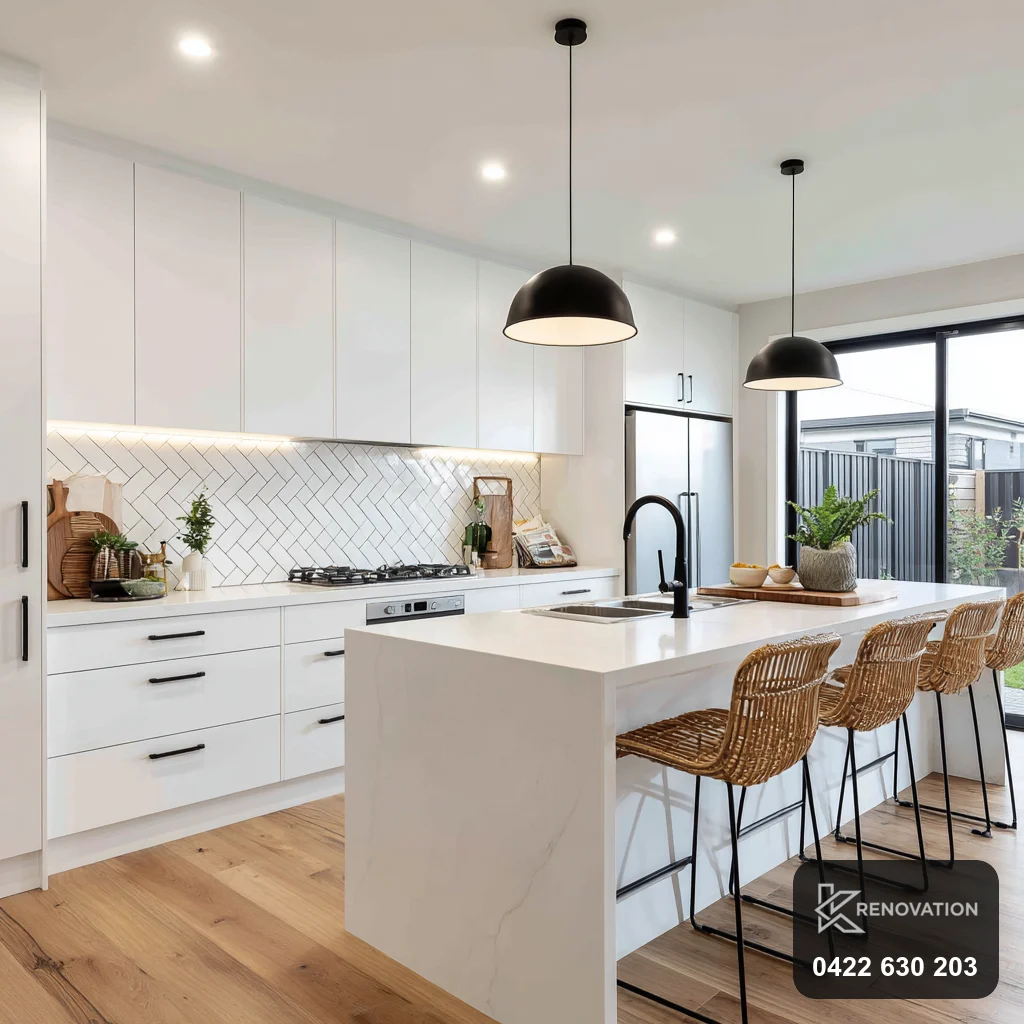 Open-plan family kitchen renovation in Newport by KRenovation
