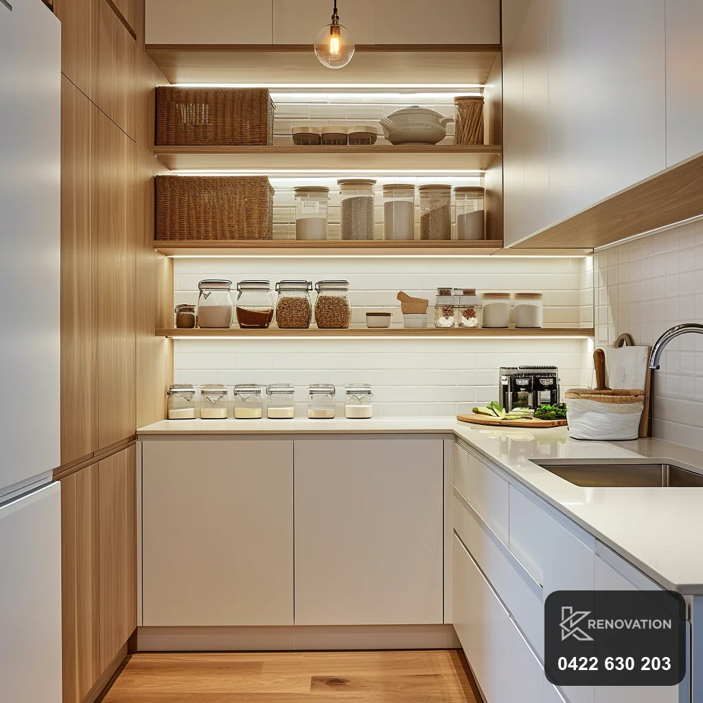 White and timber kitchen renovation in a Newport family home by KRenovation
