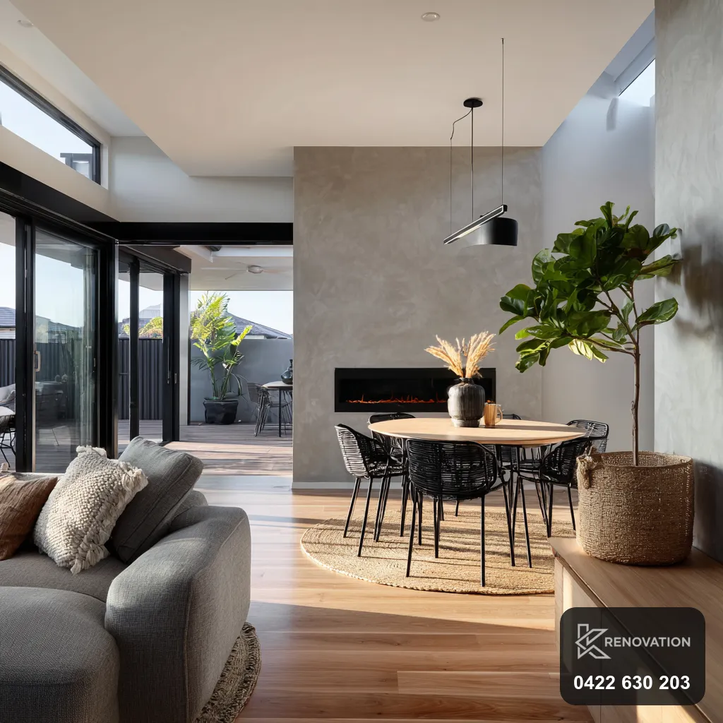 Bright open-plan living and dining renovation by KRenovation