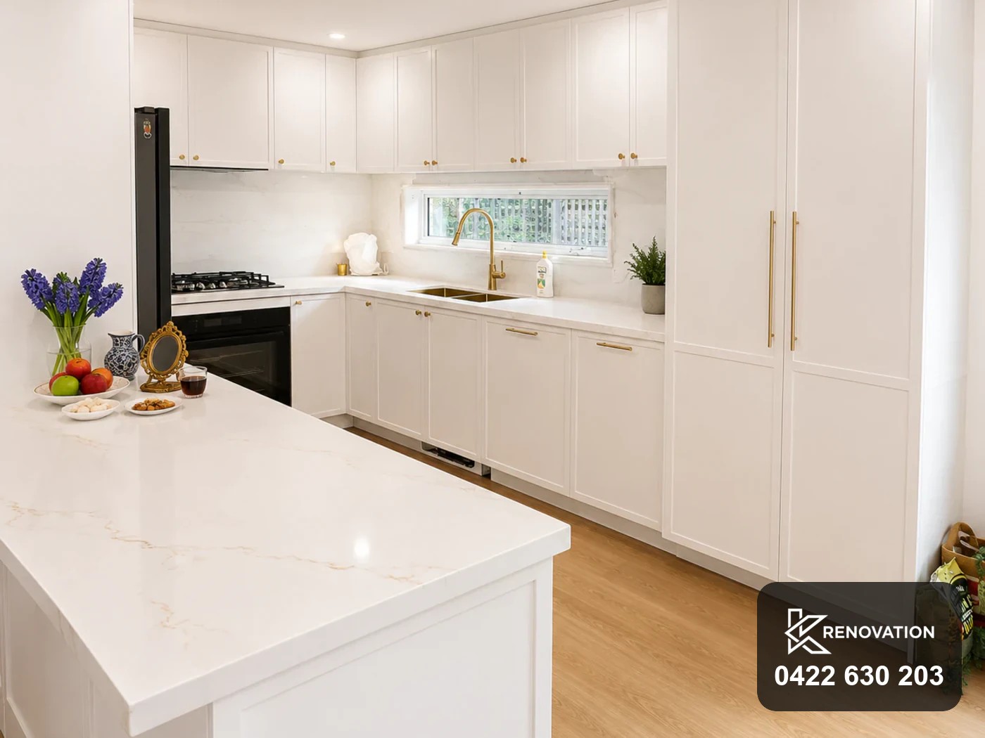 Finished kitchen after the Bulleen home renovation