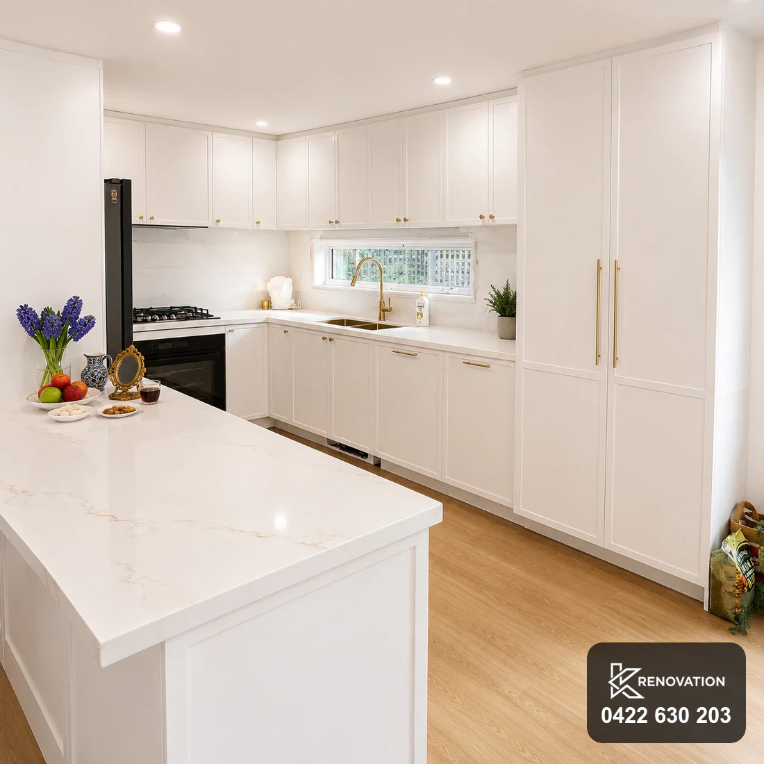 New kitchen layout after the Bulleen renovation